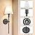 SoodMi Wall Sconces Sets of 2, Retro Industrial Wall Lamps, Bathroom Vanity Sconces Wall Lighting with White Fabric Shades, Wall Lights for Bedroom Living Room Kitchen and Corridor