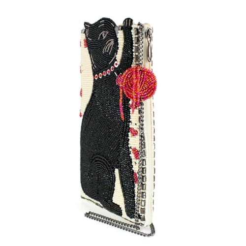 Mary Frances Purr-Suit Beaded Black Cat Crossbody Cell Phone Bag Clutch Novelty Purse with Removable Chain Strap, Multicolor4