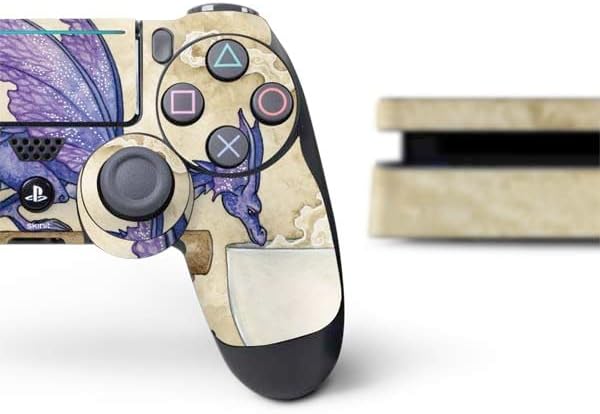 Skinit Decal Gaming Skin Compatible with PS4 Slim Bundle - Officially Licensed Whats in Here Coffee Dragon by Amy Brown Design