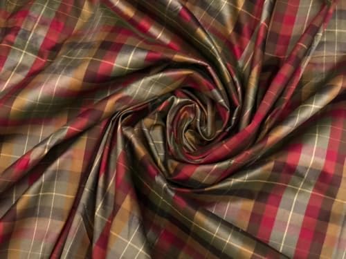 Tissu taffetas de soie multicolore grand motif carreaux écossais PLAIDS-54 large