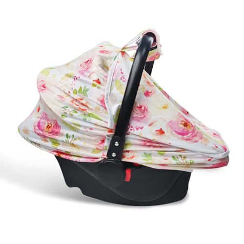 Image of Little Tots Baby Car Seat Canopy Cover, Breathable Sun Shade, Full Privacy for Newborns & Infants, Universal Fit for Boys & Girls