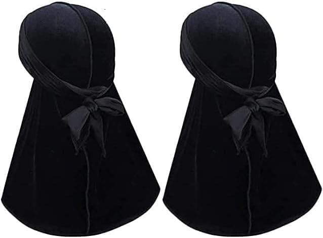 – Durags for Men – Velvet Durag Long Tail Breathable Pirate Headwrap Cap for 360 Waves, Soft Silky Durag for Men & Women, Comfortable Mens for Hair Loss Chemo