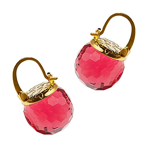 Image of Crystal Earrings for Women, Sparkly Austrian Crystal Disco Ball Earrings, 18K Gold Plated Post Drop Earrings with Colorful Spheres, Hypoallergenic & Lightweight, Ideal Gift for Her