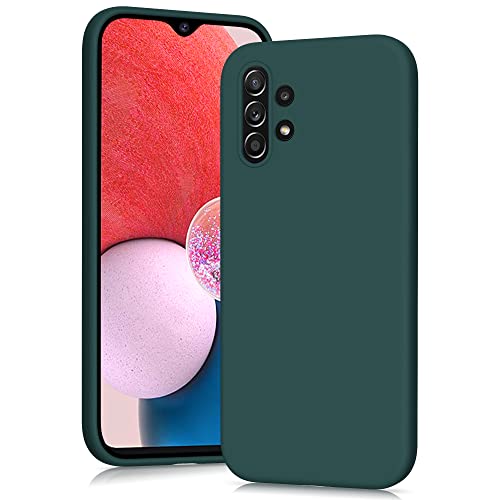 YATWIN Funda de silicona para Samsung Galaxy A13 4G, suave al tacto, a prueba de golpes, a prueba de polvo, antideslizante, funda de cuerpo completo para Samsung Galaxy A13 4G, color verde oscuro