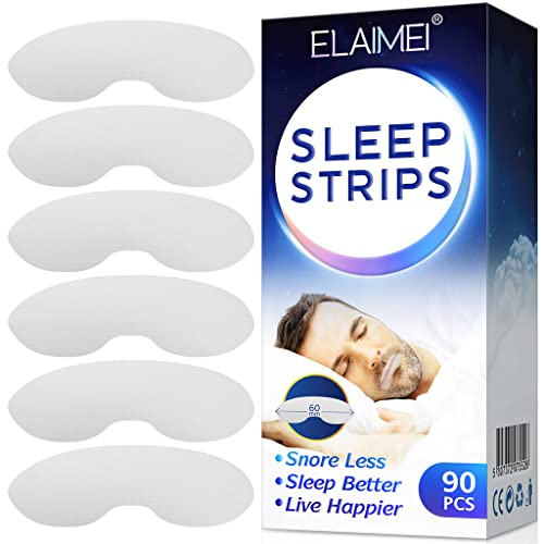 90Pcs Sleep Strips Mouth Tape for Nose Breathing Less Mouth Breathing Improved Nighttime Sleeping Instant Snoring Relief snoring aids straps stop snoring for mouth breathers for adults for men for Cover