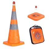 28 inch Collapsible Traffic Cone with LED Light,...
