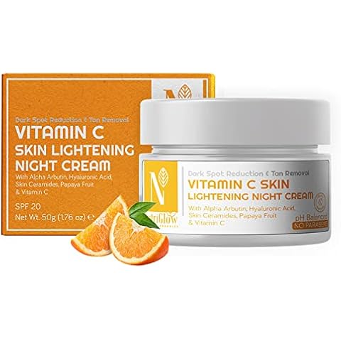 NutriGlow Advanced Organics Vitamin C Skin Lightening Night Cream for Dark Spot Reduction & Tan Removal - All Skin Types - 50g Cover