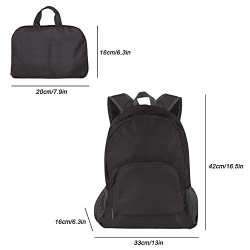 Mochila plegable ligera pack x2 negro y azul 20L miniatura 7