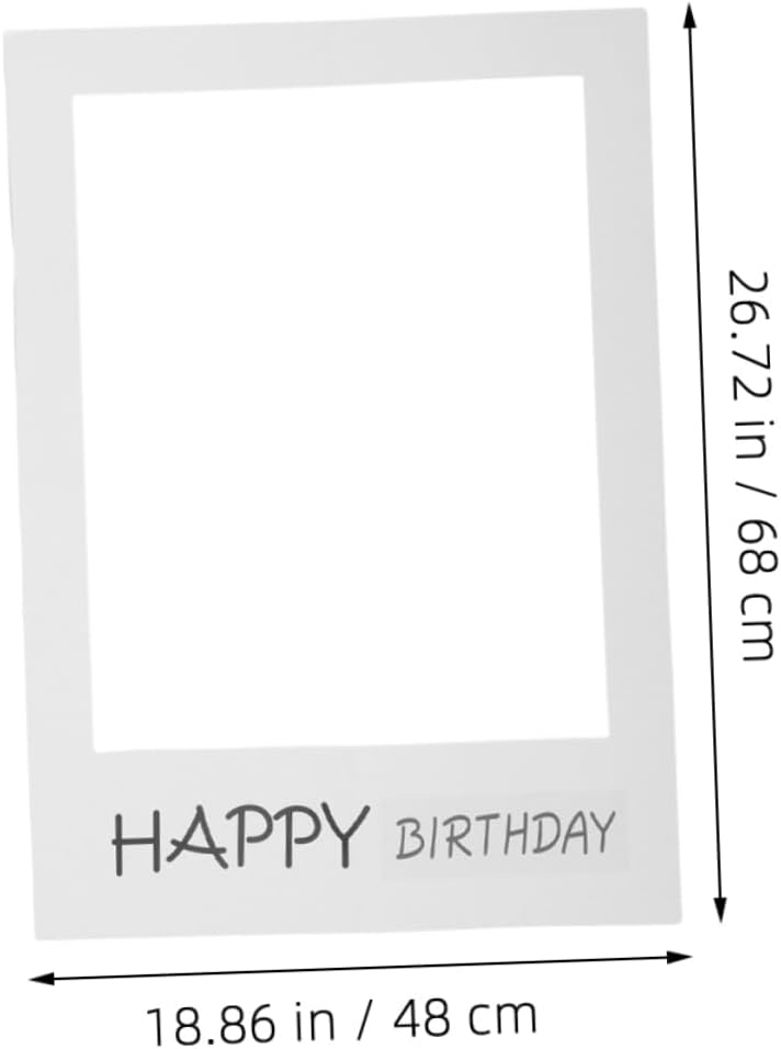 2Pcs Happy Birthday Paper Photo Booth Props Unique DIY Frame Decorations for Memorable Birthday Parties Sturdy Design for Use for Friends and Family