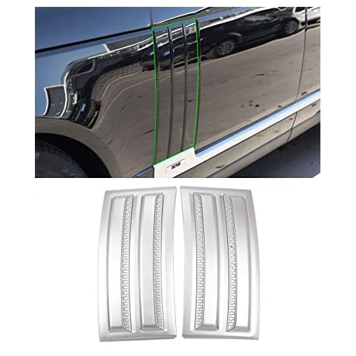 Topauto Top-Auto - Kit de ventilación de Aire para Guardabarros de Puerta Lateral de ABS, Color Plateado Brillante, Accesorios para Land Rover Range Rover Vogue SVO 2014-2018