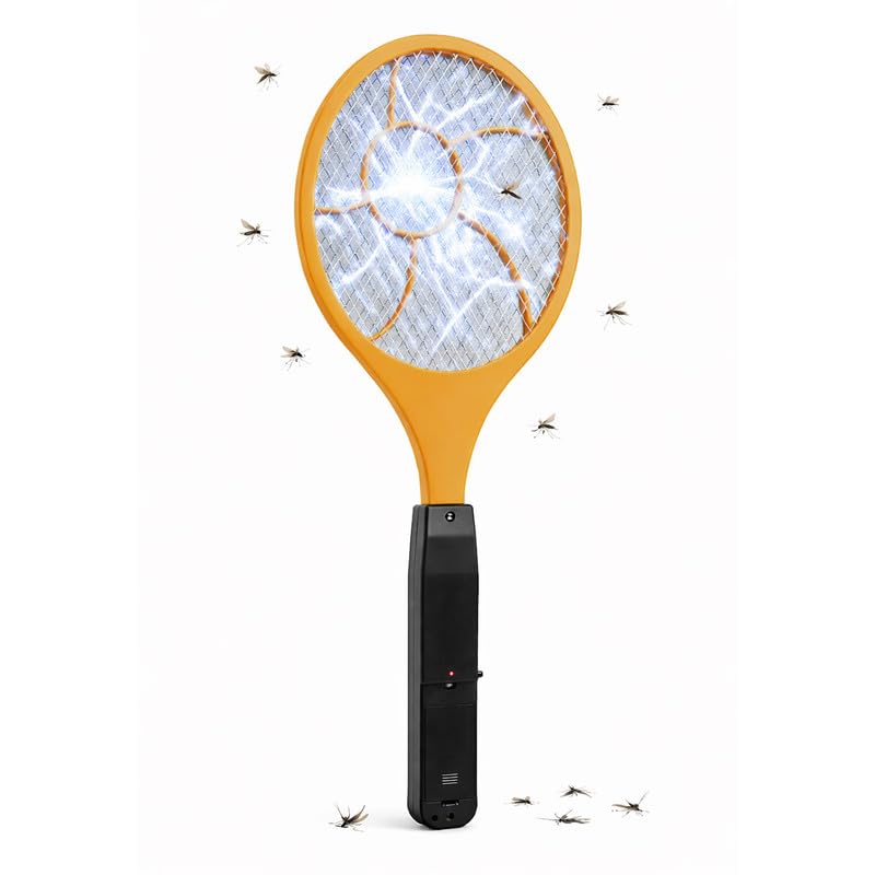 Electric Fly Zapper Fly killer with Protective net Layer Electric Fly Swatter Pest Control Mosquito and Insect Catcher Racket Lightweight Handy Killer Racket for Indoor and Outdoor