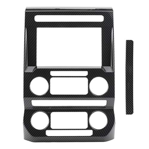 Akozon Central Console Navigation Frame Trim Carbon Fiber Style Decorative Cover 2Pcs Fit for Ford F‑150 2015‑2020