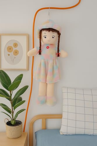 Image of Fun4you Soft Doll for Girls | Cute & Huggable Plush Stuffed Toy | Colorful Cartoon Doll with Hat & Dress Return Gift | Big Kids Soft Toy & Room Decor (Multicolor, 60 cm)