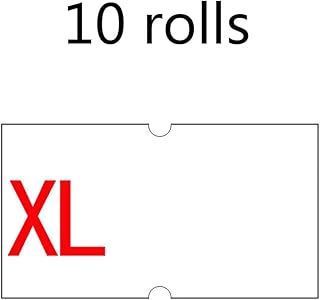 10 Rollos Etiquetas Recarga Etiquetas 22mm X 12mm Para Pistola Color Con Líneas Rojas Dobles Amarillo Rojo Y