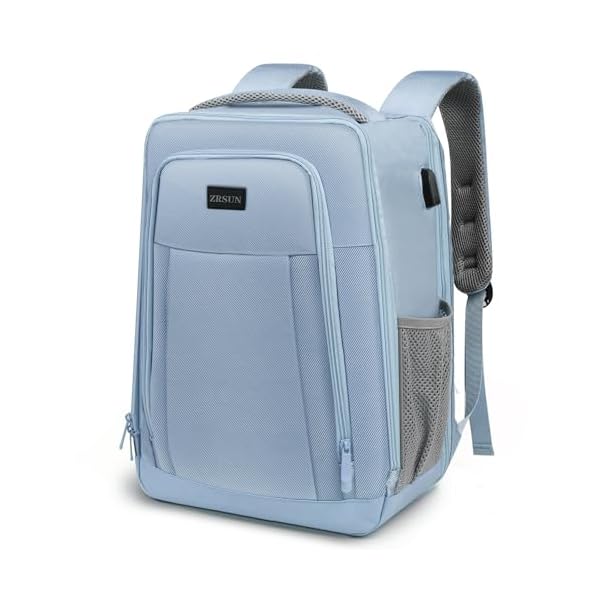 ZRSUN Travel Backpack, Business Anti Theft Slim Sturdy Laptops Backpack with USB Charging Port, Water Resistant College School Laptop Bag for Men & Women Fits 15.6 Inch Notebook(Blue)