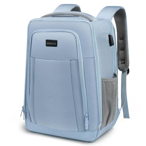 ZRSUN Travel Backpack, Business Anti Theft Slim Sturdy Laptops Backpack with USB Charging Port, Water Resistant College School Laptop Bag for Men & Women Fits 15.6 Inch Notebook(Blue)