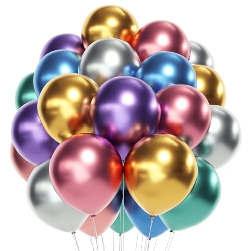 ECVV 100 Pieces Decorated Party Balloons Assorted Color - Multicolor Balloons for Party Decoration| Birthday | Wedding | Christmas | Party Supplies |