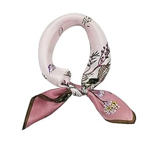 100% Mulberry Silk Scarfs for Women-Lightweight Square Satin Head Scarf-Small Silk Hair Scarf for Sleeping 21″x21″