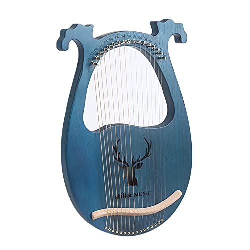 Lyre Harfe instrument Kleine Leierharfe 16 Saiten, Leier Harfe Mahagoni 16 Saite mit Stimmschlüssel Saitenabnehmer, Ausgezeichnete Klangqualität, ideal für Kinder und Anfänger.