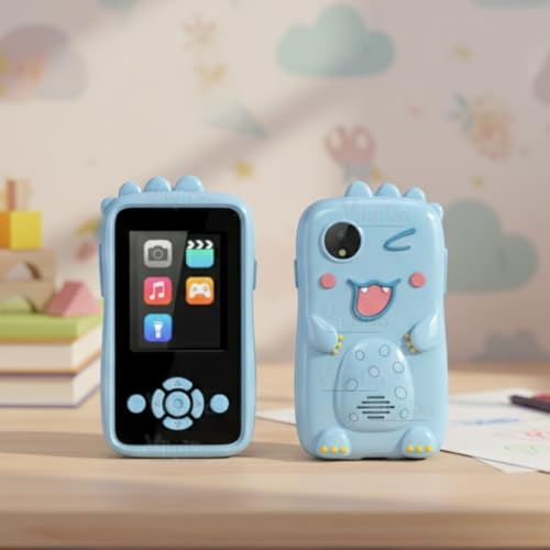 Image of Vikrida Plastic Kids Smartphone Toy with MP3 Music Player Bumper Back Case Dual Camera for Selfies in-Built Games 2.4 inch Screen 8MP Camera Toys for Boys & Girls (Blue)