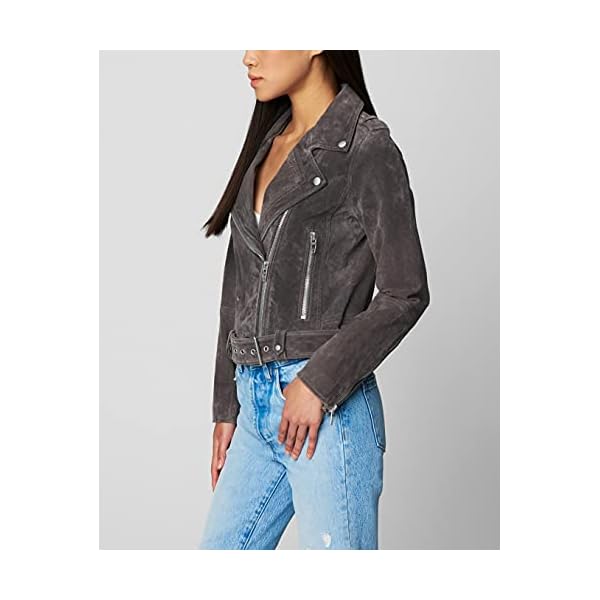 [BLANKNYC] Women Luxury Clothing Cropped Suede Leather Motorcycle Jackets, Comfortable & Stylish Coats - Image 5
