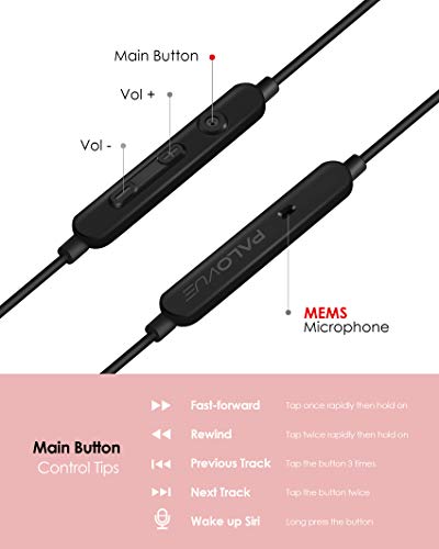 Image of PALOVUE Lightning Headphones Magnetic in-Ear Earphones MFi Certified Earbuds with Mic Controller Compatible iPhone 13 12 11 Pro Max iPhone X XS Max XR iPhone 8 P iPhone 7 P EarflowPlus Metallic Red