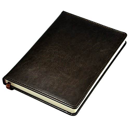Littfun Leather Journals, Writing Journal Notebook, Daily Notepad Diary Cute Journal Travel Notebooks Wide Ruled for Students, A5 Size, 100 Sheets/200 Pages (Brown)
