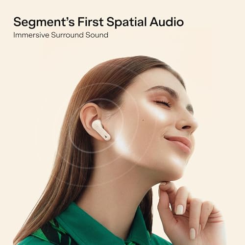 Image of boAt (2026 Launch Airdopes Plus 222 with Immersive Spatial Audio, 60 Hrs Battery, 13mm Drivers, Hearables App Support, Multi Connect, Voice Assistant TWS Earbuds with mic (Ivory White)