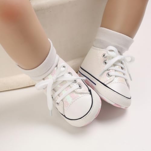 Baby Girl Shoes - Glitter Canvas Sneakers