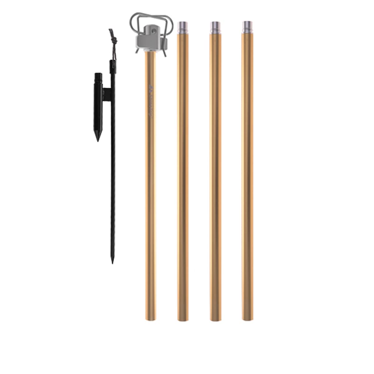 UNISTRENGH Lantern Stand Pole Outdoor Camping Folding Lamp Holder Hook Portable Telescopic Double-end Lighting Pole Retro Light Stand Lantern Hanging Support (Glod)