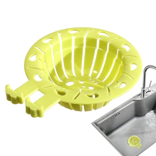 Cesta coladora para fregadero, antiobstrucción, ahorro de espacio, colador de fregadero de cocina, para sobras, peladuras, restos de comida, jabón, apartamento, restaurante, casa de alquiler