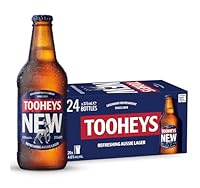 Tooheys New Full Strength Australian Lager Beer 4.6% ABV 24 Pack x 375 ml Bottle Case