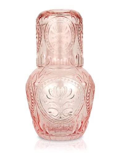 Curator Caraffa in vetro stile vintage, Brocca Acqua con coperchio in vetro abbinato