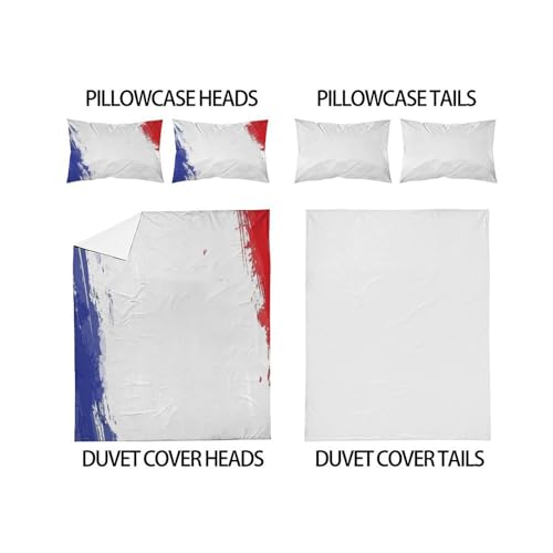 Parure de lit Super King graffiti bleu et rouge 260x220cm avec taies - 4
