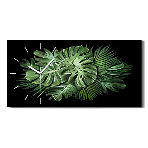 Art moderne salon et chambre : le tableau horloge Monstera chic