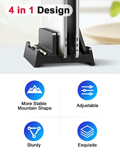 Meatanty-Vertical-Laptop-Stand-with-Larger-Dock-63-x-54-inches-Plastic-Dual-Slot-Adjustable-Vertical-Laptop-Holder-Desktop-Stand-Fits-All-MacBookSurfaceHPDellChrome-Book-Up-to-173-Black