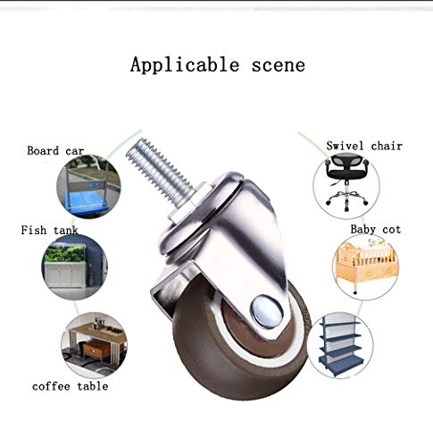 Casters Swivel Universal Wheel Office Chair Wheel 5pcs Rubber Casters for Furniture Computer Chair Table Trolley Bed Workbench Castor Heavy Duty Fitting