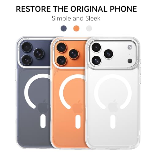 Image of YINLAI for iPhone 17 Pro Max Case 6.9-inch,Magnetic Compatible with MagSafe, Slim Matte Anti-Fingerprint, Shockproof Full Body Military Grade Protection for iPhone 17 Pro Max Cover, Clear