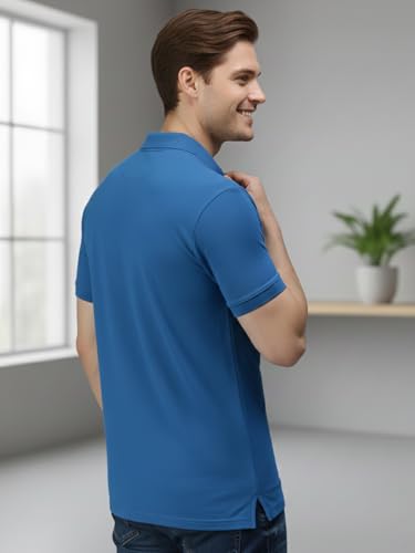Image of Lux Cozi Men's Cotton Solid Polo Tshirt | Collar Tshirts | Half Sleeves | Stylish & Premium All Day Wear | Pack of 1