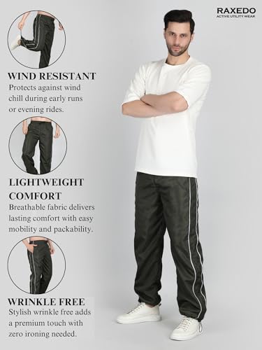 Image of Men's Water-Resistant Parachute Pants | Mens Bottom Wear | Cargo Pants for Men | Korean Pants for Man | Baggy Trackpants | Lightweight Multi-Pocket Utility Fit - Freedom to Move & All-Day Comfort