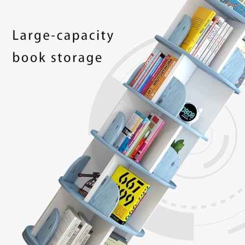 Estantería giratoria blanca de 3/4/5/6 niveles con ángulo de 360 grados para libros de suelo 5