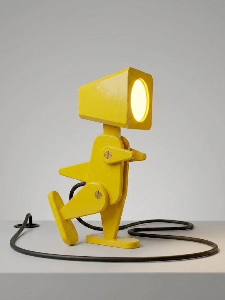Modular Articulated Desk Lamp Light-Bot Yellow | Tool-Adjustable Joints, Warm White 3W Bulb, 272 x 172 mm Size, Bulb & Hardware Included, Geometric Toroid Head-image-35