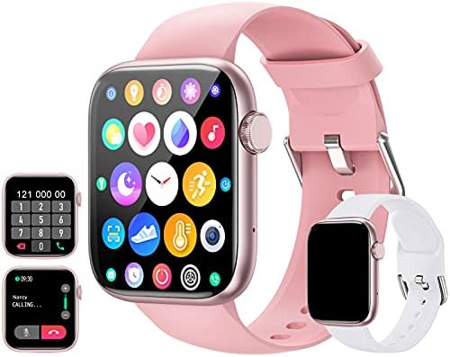 feifuns Smart Watch for Women(Answer/Make Call), 1.7'' Smart Watch for Android and iOS Phones Compatible with Text and Call Heart Rate, Sleep, Blood Oxygen, Step Counter Pink