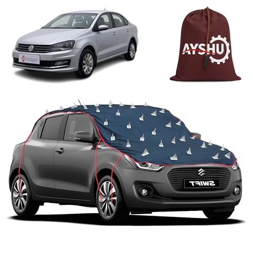Image of AYSHU Water-Resistant Spike Car Cover for Volkswagen Vento - Protects from Dogs, Monkeys, Dust, Sunlight & UV - Full Roof Universal Fit