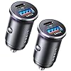 LISEN Cargador de Coche USB C, Adaptador de Cargador de Encendido USB de 54W, Accesorios de Coche para Hombres, Mini Adaptador de Carga Rápida USBC Tipo C de 12V, para iPhone 17 Pro Max 16 15 14 13 12