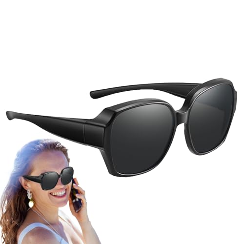 Genérico Gafas de sol polarizadas para mujer, gafas de sol polarizadas | Fitover envolvente para hombres,Persianas cuadradas con protección UV para conducir