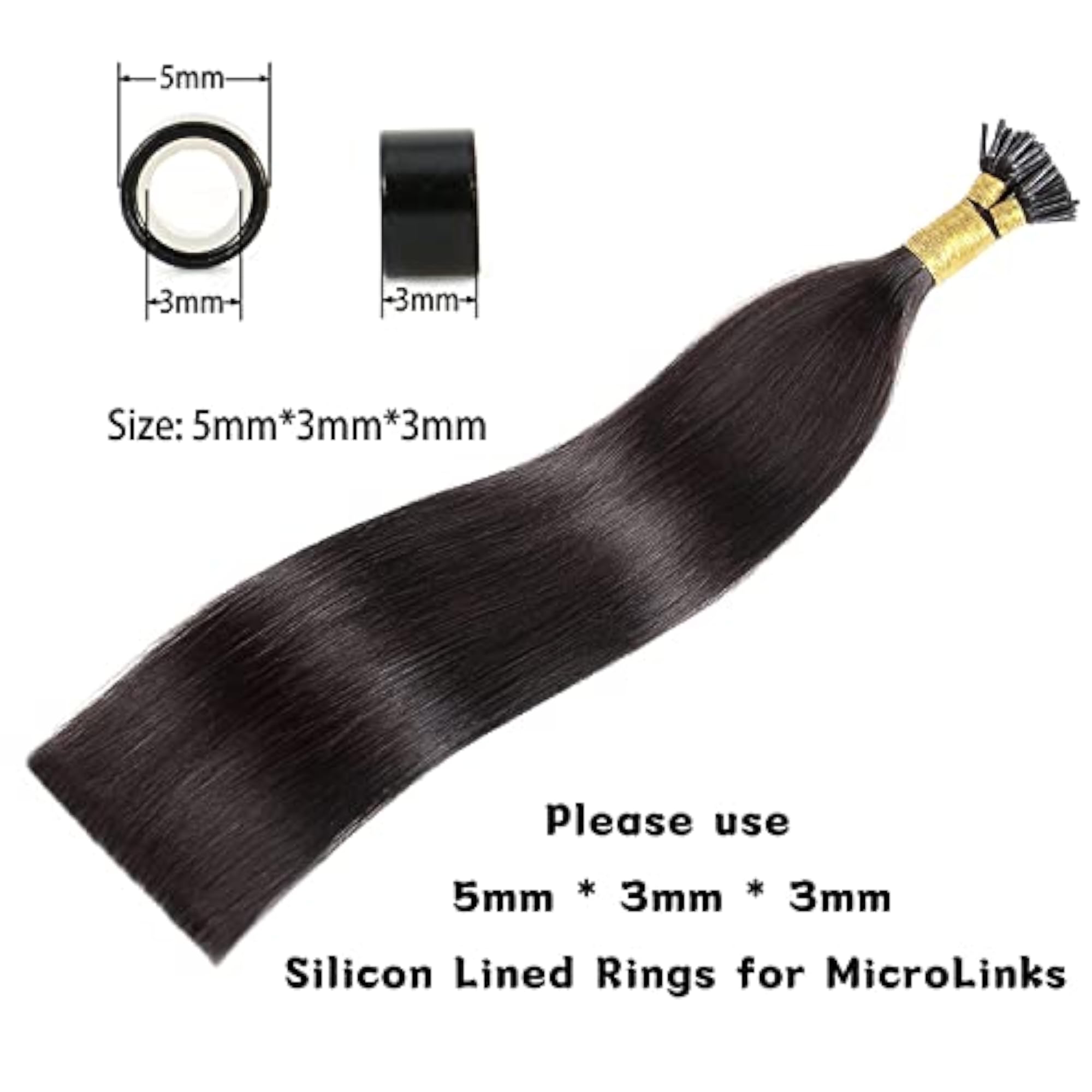 I-Tip Human Hair Extensions Natural Color Cold Fusion