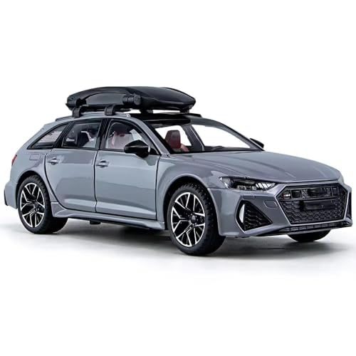 Image of Diecast RS6 Toy Car 1:24 Scale Model,Pull Back Vehicles Alloy Simulation Supercar with Lights and Sound Also for Car Dashboard,Kids,Adult (Black)