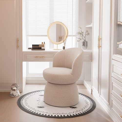 Sillón Giratorio 360° Tela Boucle Beige miniatura 3