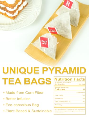 Image of TeeLux Mullein Leaf Tea Bags, 3g /Bag, Smooth Taste, Caffeine Free, 30 ct | Natural Mullein Leaves, Single Ingredient, Gluten Free & Sugar Free, Corn Fiber Pyramid Tea Bags